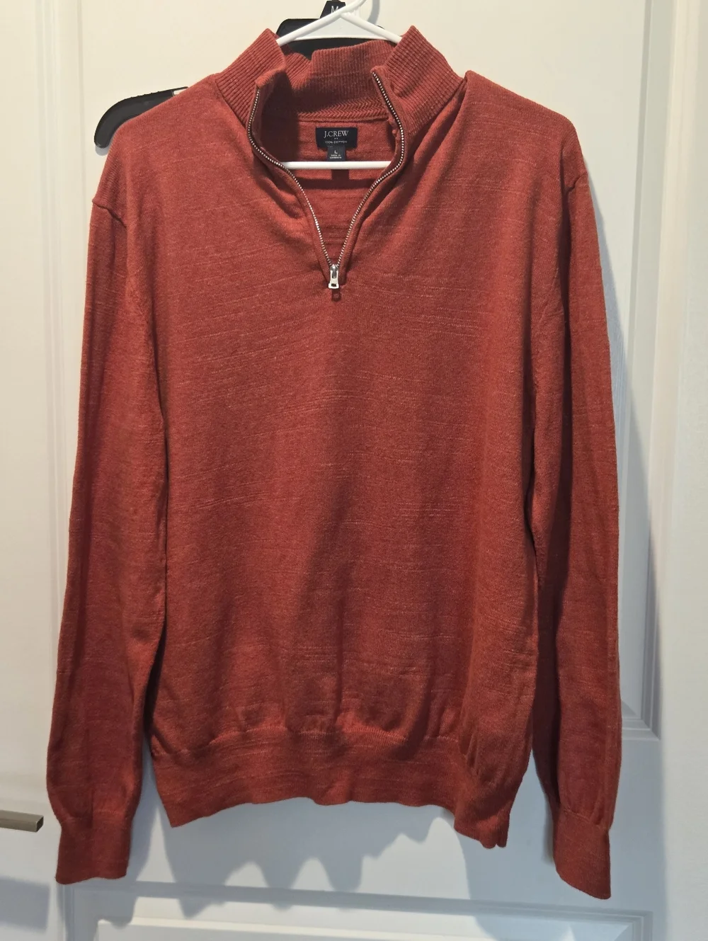 J. Crew Men's Half-Zip Sweater in Rust Orange